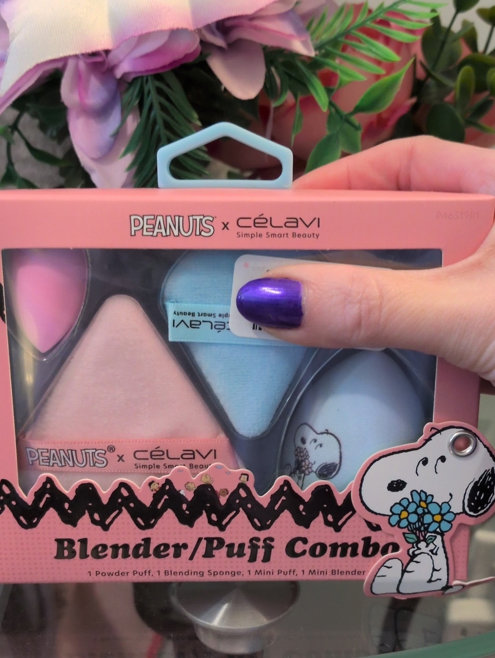 Celavi Peanuts x Pink & Light Blue Blender/Puff Combo